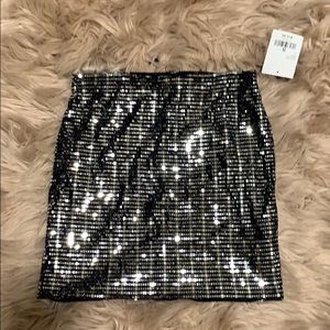 Silver sequin skirt